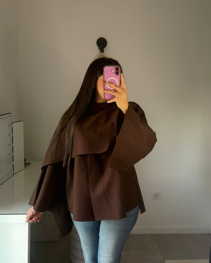 Veste Écharpe Marron