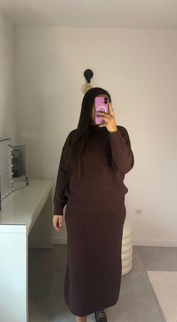 Ensemble Jupe Brune Chocolat