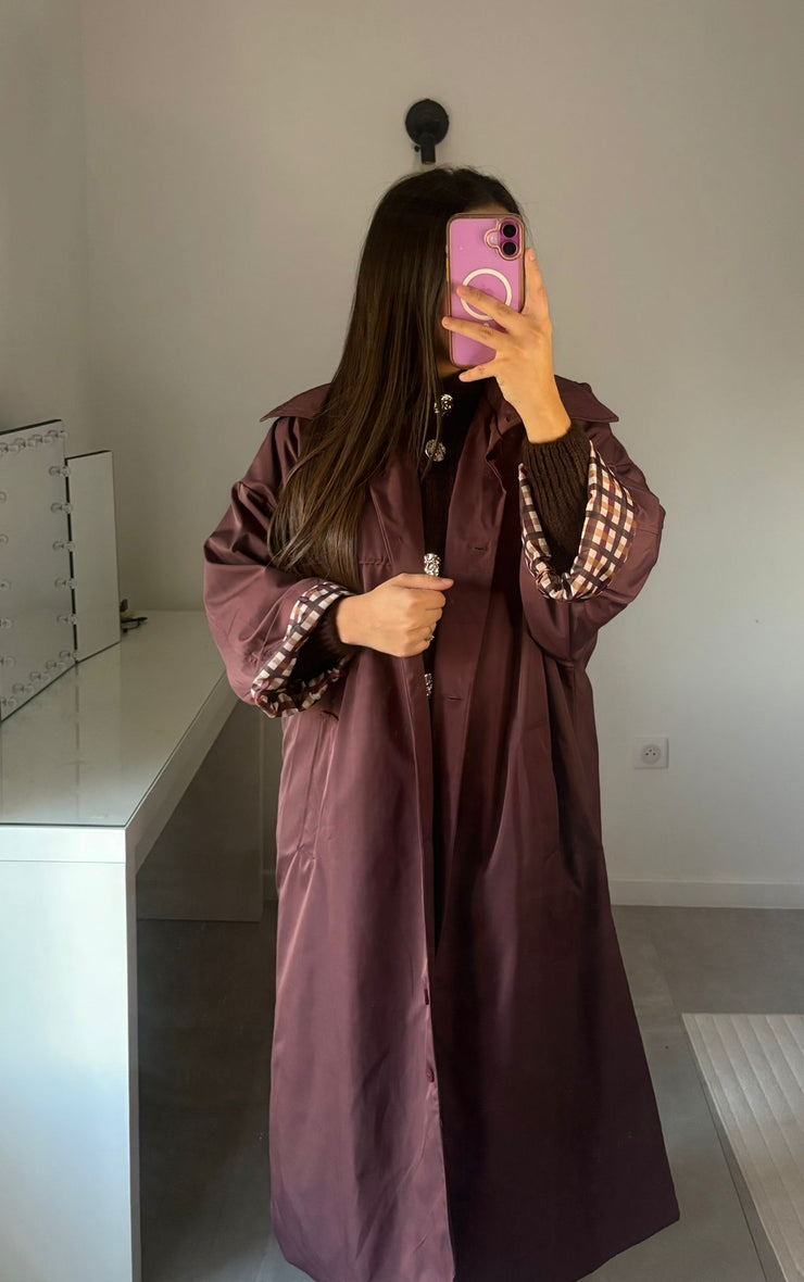 Veste Parka Longue Bordeau